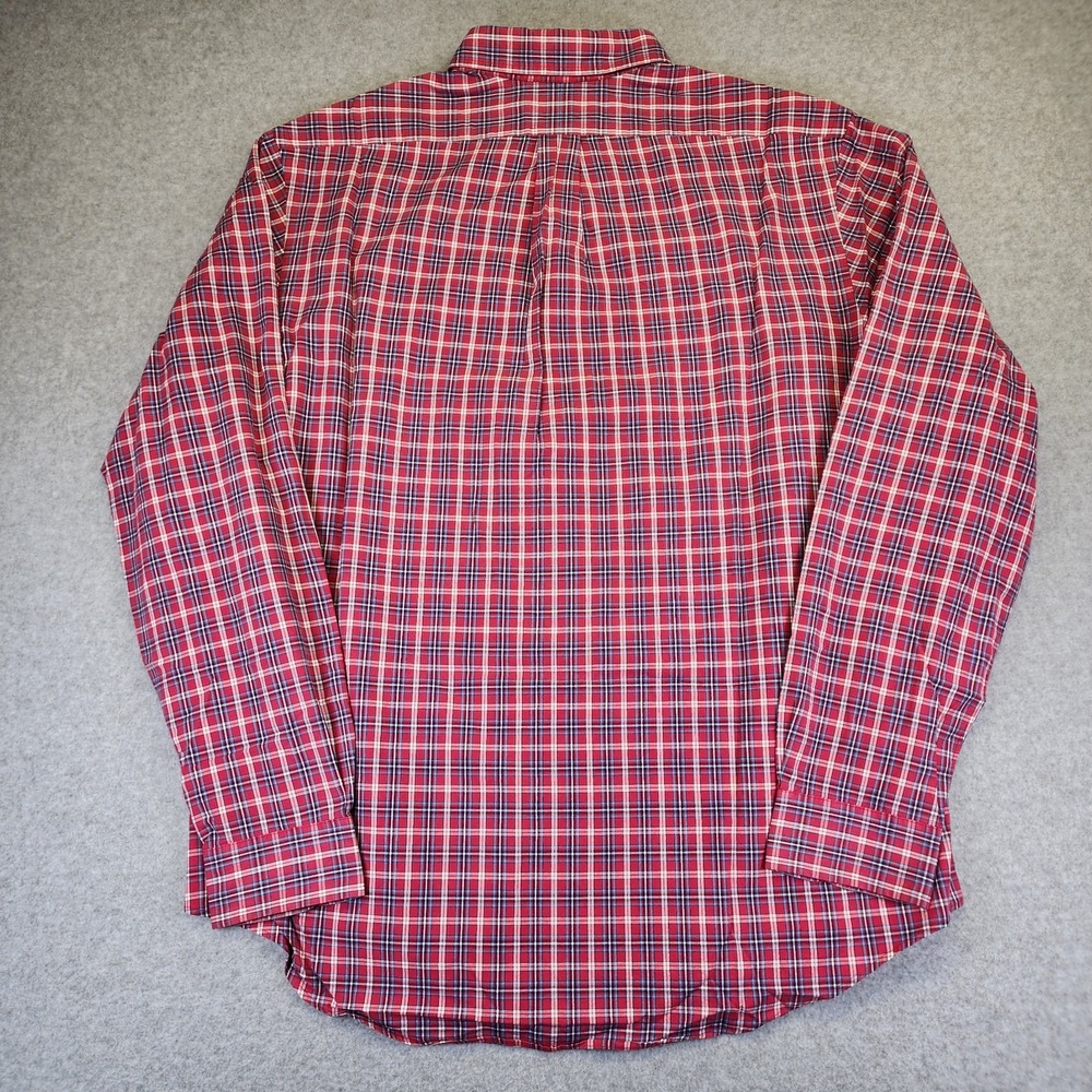 Ralph Lauren Men's XL Custom Fit Red Blue Plaid Long Sleeve Button Shirt - Picture 3 of 5